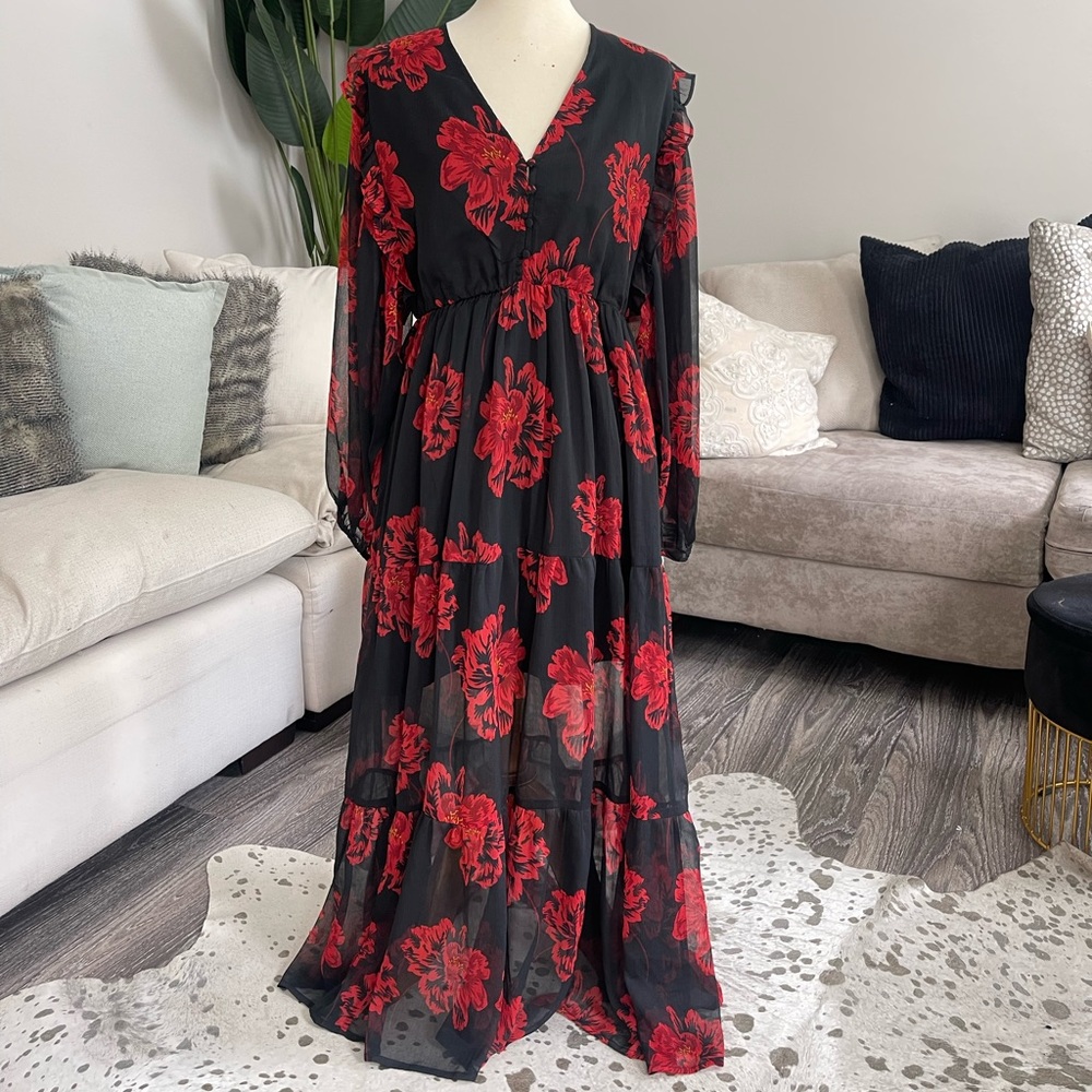 Neon Rose floral dress